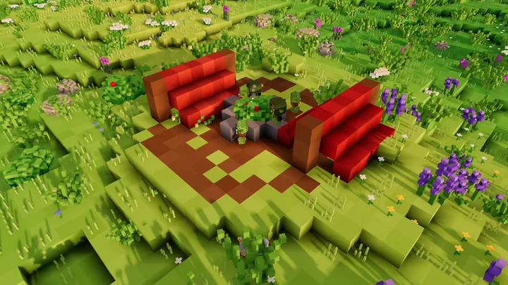 A goblin camp in a meadow
