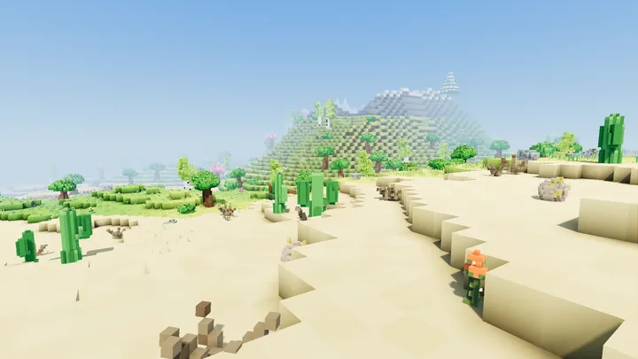 Dunes and cacti in the desert