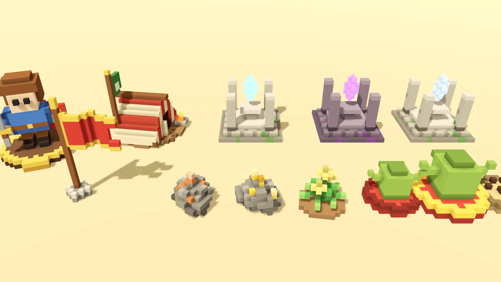 Painted pieces for the tabletop map